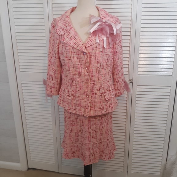 Rickie Freeman for Teri Jon Dresses & Skirts - Rickie Freeman tweed jacket skirt set suit 12 *C7